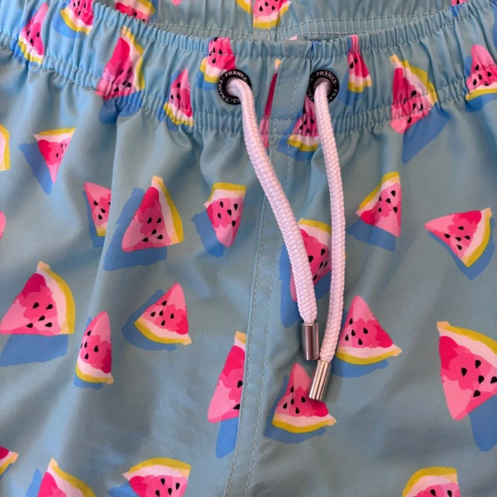 Franks Australia Melon Sky | Mens L | Short Fit | Watermelon Print Swim Trunks‎